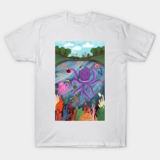 Underwater octopus mom and daughter T-Shirt